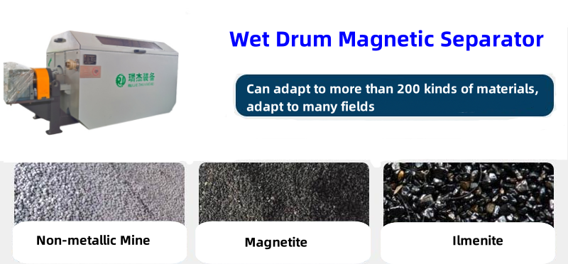 Non-demagnetization Reliable Durable Wet Drum Magnetic Separator Application Area